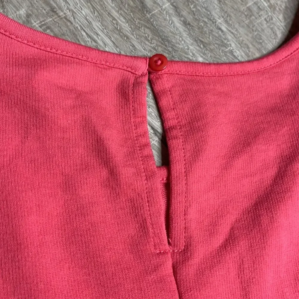 NWOT CASLON Women's Peplum Ruffle Knit Tunic Top Pink